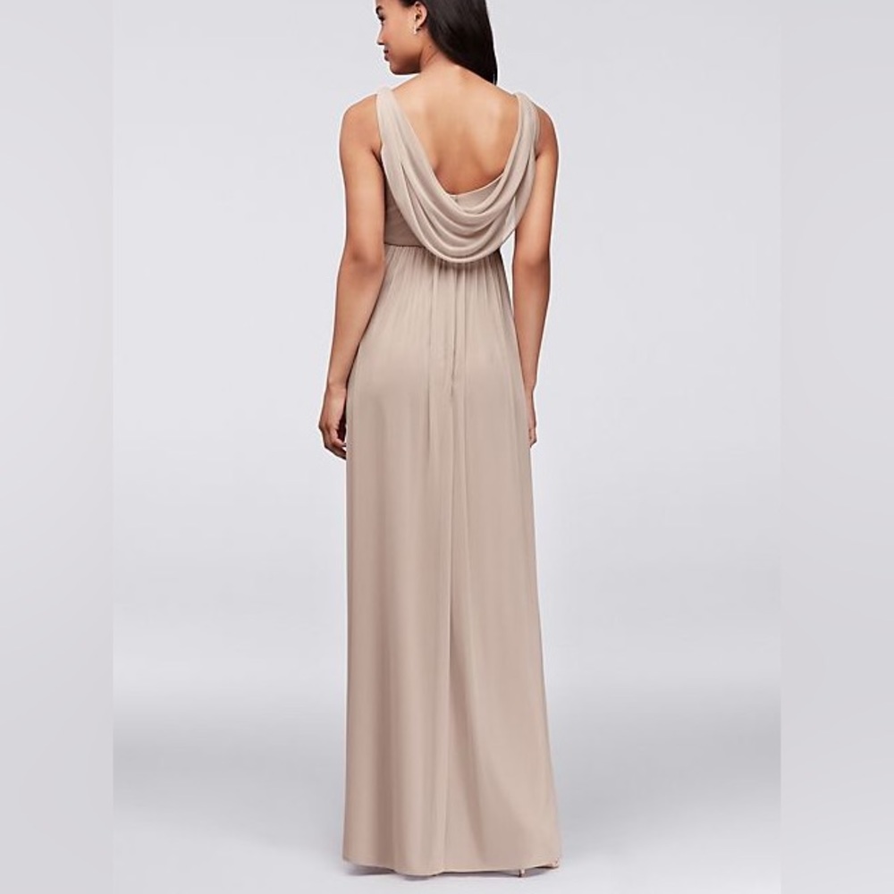 Long mesh dress with cowl back detail size 10 [[HEMMED]]